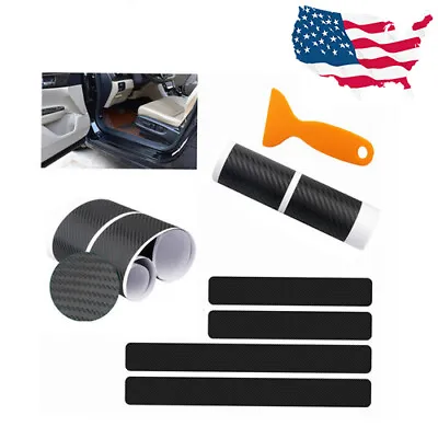 4X Carbon Fiber Car Accessories Door Plate Sill Scuff Cover Anti Scratch Sticker • $6.65