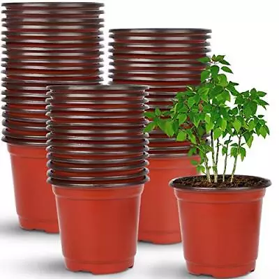 100 Pcs 4 Inch Reusable Plant Nursery Pots Waterproof Plastic Seed Starting Pots • $19.81