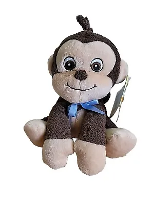 Garanimals Mini Monkey Plush Bean Bag Toy Brown Tan Blue Ribbon Stuffed 7 Inch • $24.99