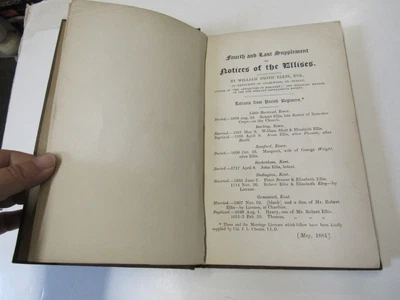 £7.97 • Buy 1881 English Genealogy, Notices Of The Ellises, Ellis Family