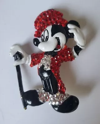 Wendy Gell   Puttin On The Ritz  Mickey Mouse Disney Swarovski Crystal Brooch • $99.95