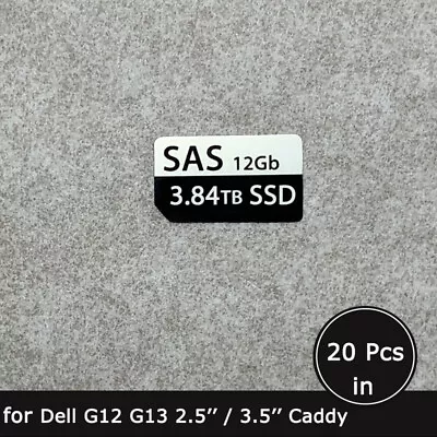 20pc Of 3.84TB SAS SSD Caddy Label Sticker For Dell G12 G13 2.5/3.5  Tray • $14.90