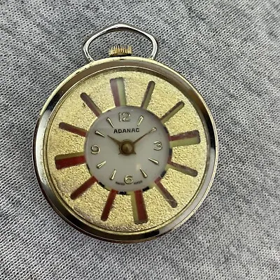 Vintage Pendant Watch Ladies Adanac 1960’s Rotating Roulette Wheel Kaleidoscope • $94.87