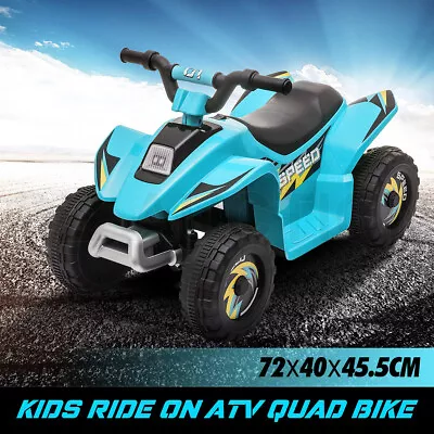 Kids Electric Ride On ATV Quad Bike 4 Wheeler Toy Car Rechargeable Battery Blue • $89.95