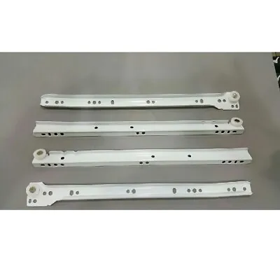 2 Sets Metal Drawer Runners Left & Right White 350mm New  *free     Postage*   • £5.99