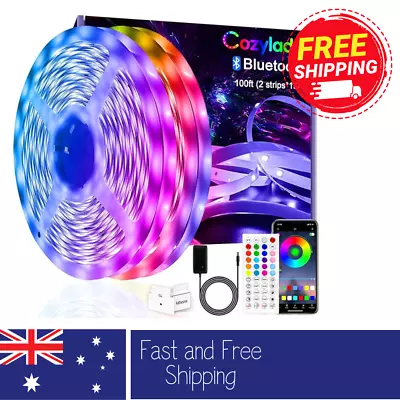 Bluetooth LED Strip Lights 30m 100ft LED RGB LED Light Strips Music Sync Color • $32.95