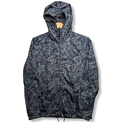 PRETTY GREEN Paisley Jacket Men's Small Waterproof Hooded Lightweight Rain Coat • £49.99