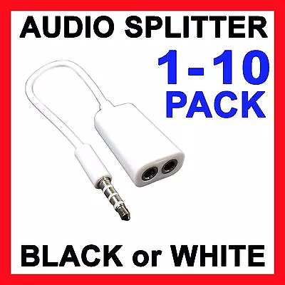 Headphone Splitter AUX Cable Earphone Adapter 3.5mm Stereo Jack Audio Plug Input • $4.99