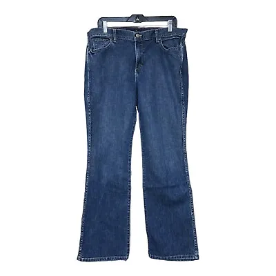 J Crew Womens Blue Denim Cotton Straight Leg Stretch Jeans Size 14 • $12.94