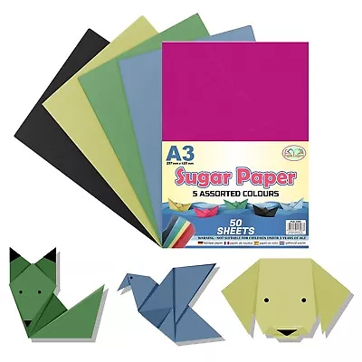 A3 Recycled Sugar Paper Kaleidoscope Colourful 50 Sheets Craft Card Art 70GSM • £6.39