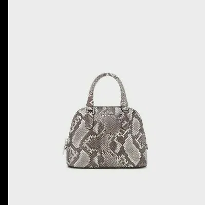 $59.99 • Buy Dkny Stefani Snakeskin Neutral Python Mini Dome Satchel Crossbody Women's Bag 