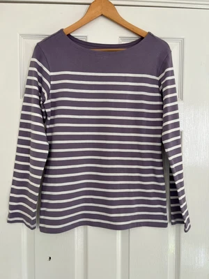 £9.99 • Buy Seasalt Cornwall Sailor Top Womens Size Uk 8 Purple Stripe Long Sleeve Fab