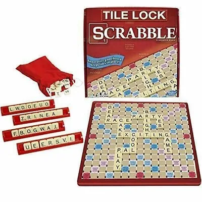 SCRABBLE Tile Lock Rotating Crossword Game - Family Game Night Kids 8+ & Adults • $25.90