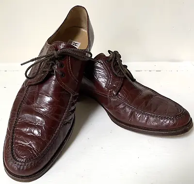 Moreschi Oxfords Brown Dress Casual  Shoe Leather Lace Up Men’s Size 8.5 Italy • $42.97