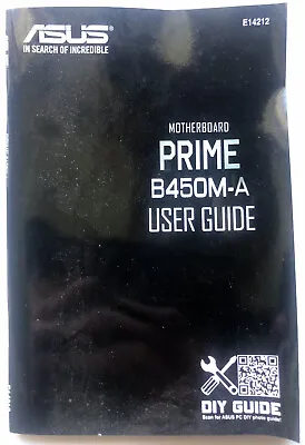 Asus Prime B450M-A Motherboard User Guide Manual • $14.95
