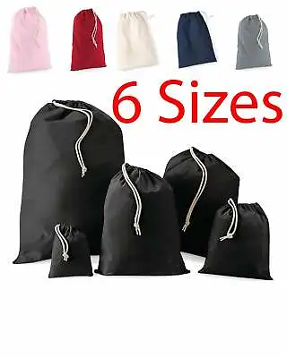 Drawstring Laundry Bag Eco Bag Cotton Plain Reusable Storage Large Washing Gym • £3.99