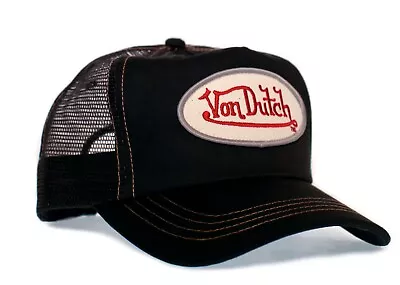 Authentic Vintage Von Dutch Originals Black Solid Chris Truckers Cap Hat • $35.95
