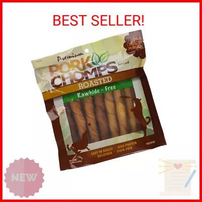 Pork Chomps Roasted Pork Skin Dog Chews 6-inch Twists 15 Count • $17.93