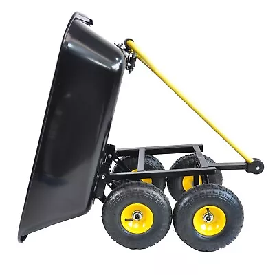 Wheelbarrow Heavy Duty Wagon Garden Cart Yard Dump Lawn Utility Outdoor Steel • $107.99