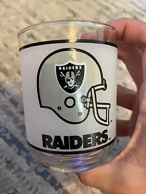 NFL Raiders Mobil Vintage Glass Tumbler Libby Glassware 80s Football Rocks • $8.99