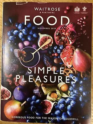 £1.60 • Buy Waitrose FOOD Magazine NOVEMBER 2020 Simple Pleasures