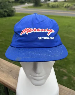 Vtg MERCURY OUTBOARDS Snapback Hat SWINGSTER Mesh Patch MADE IN USA Trucker • $34.95
