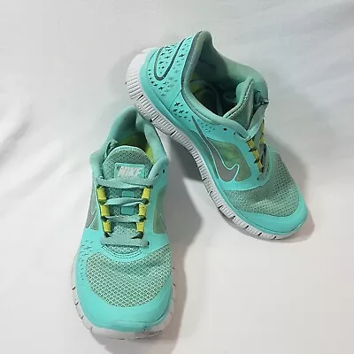 Size US 7 Eu 38 Womens Nike Free Run 3 Trainers Runners Turquoise Shoes • $36.95