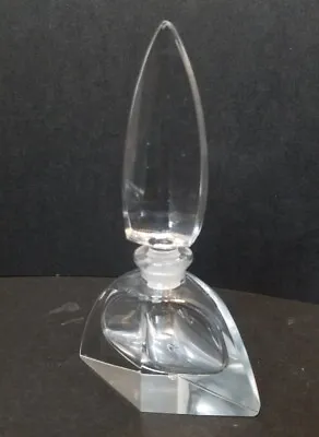 $15 • Buy Vintage Hand-Cut Crystal Clear Glass Perfume / Cologne Bottle & Stopper