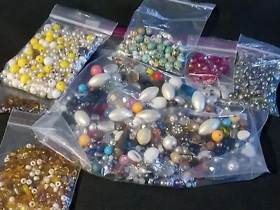 Jewelry Lot Of 1/2 LB. Bag Of Beads With Different Shapes Sizes Colors & Kinds • $0.99