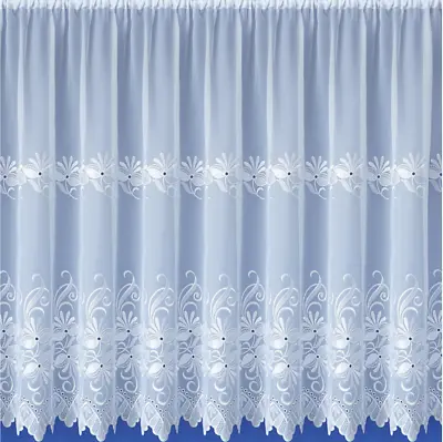 Samantha Embroidered Sheer Voile Net Curtains - Free Postage - Sold By Metre -:) • £11.99