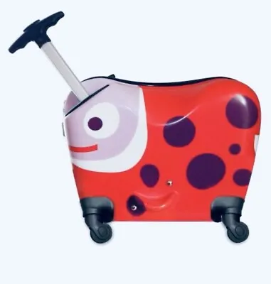 OOPS Ride-On Trolley Ladybug Luggage Bag For Children Pull Strap Handle 14”x17” • £61.74