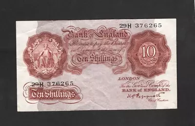 BANK OF ENGLAND 10 Shillings 1948 Peppiatt 4th Period B262 Circulated • £1.20