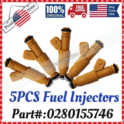 New Fuel Injectors Set (5) 0280155746 For 95-98 Volvo 850 S70 V70 2.4L I5 • $31.68