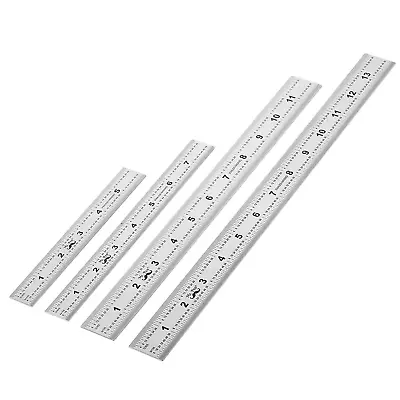 Machinist Ruler Set 4 Pack (6 8 12 14 Inch) Metric Millimeter Stainless Steel • $11.99