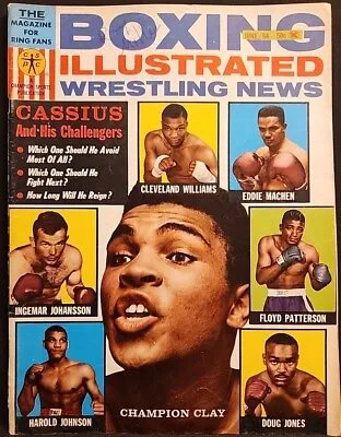 Boxing Illustrated Wrestling News Magazine June 1964 Cassius Clay Jones Machen • $14.99