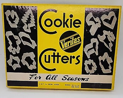 Vintage Veritas For All Seasons Tin Metal 12 Cookie Cutters Fun Shapes #3221 • $9.23