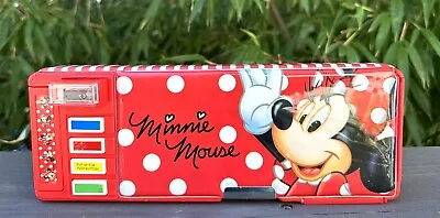 Vintage Disney's Minnie Mouse 90's Kids Double Sided Pencil Case 4 Buttons 0034 • $14.99