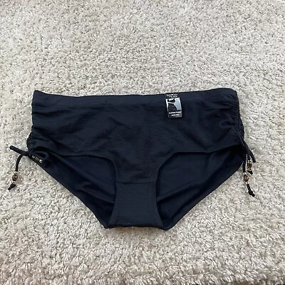 Mariemeili Women's Size XXL Black Bikini Bottoms Curves Scrunched Sides • £9.63