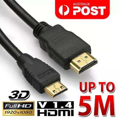 $7.95 • Buy Mini HDMI To HDMI Cable V1.4 3D With Ethernet HD 1080p HDTV Tablet Smart Phone