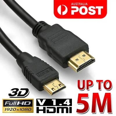 $10.95 • Buy Mini HDMI To HDMI Cable V1.4 3D With Ethernet HD 1080p HDTV Tablet Smart Phone