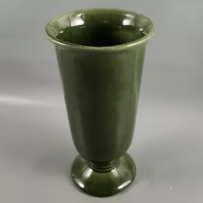 Vintage Mid Century Haeger Art Pottery Avocado Green Urn Pedestal Ceramic Vase  • $28