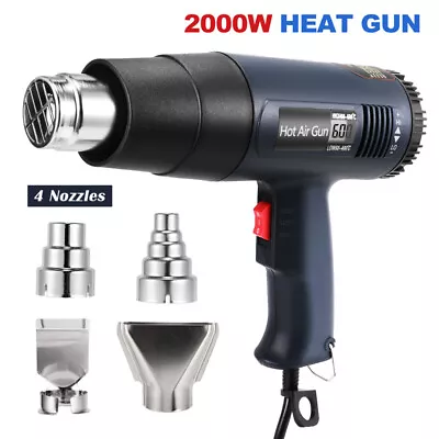 2000W Heat Gun Hot Air Gun Dual Temperature 4 Nozzles Power Tool Paint Stripper • $16.69