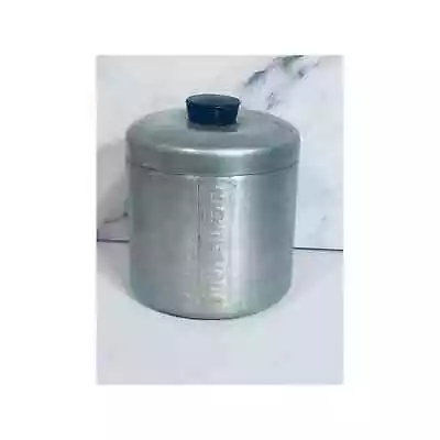 Vintage Era Aluminum Grease Jar Canister | Mid Century Decor | Vintage Kitchen • $19.99