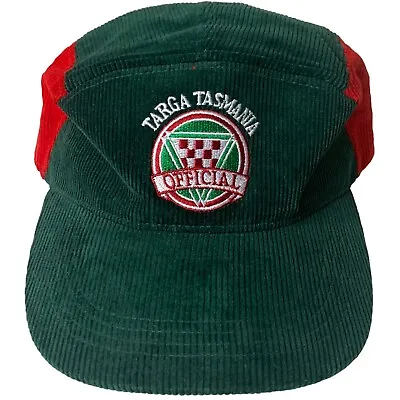 Vintage Targa Tasmania 5 Panel Hat Corduroy Official Rally Racing Cord Cap • $34.95