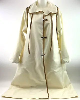 $59.99 • Buy Vintage Judy Scates Rain Cheetahs Rain Coat Beige Leather Fabric Women's Size 8