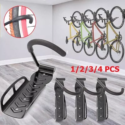 1-4pc Bike Rack Wall Mount Hooks Bicycle Vertical Storage Hanger Garage Stander • $14.99