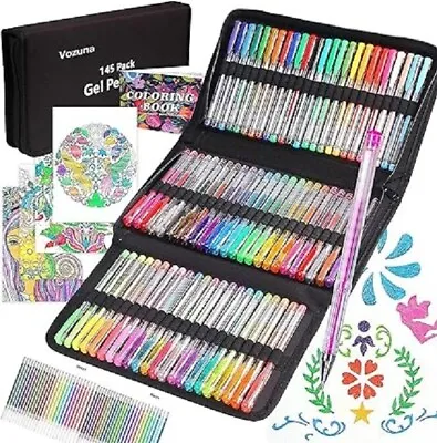 New 145 Pack Glitter Gel Pens Set 72 Unique Colours & 72 Refills With 1 Colour • £13.99