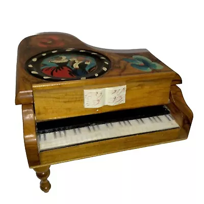 Vintage Miniature Wooden Grand Piano -  Grenada  - Music Box Jewelry & Trinkets • $26.98