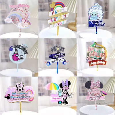 Acrylic Cake Toppers Happy Birthday Party Decorations Fast Shipping • $5.80