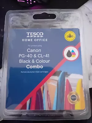 Tesco Home Office Canon Black And Colour Combo Printer Ink PG-40 & CL-41 • £14.99